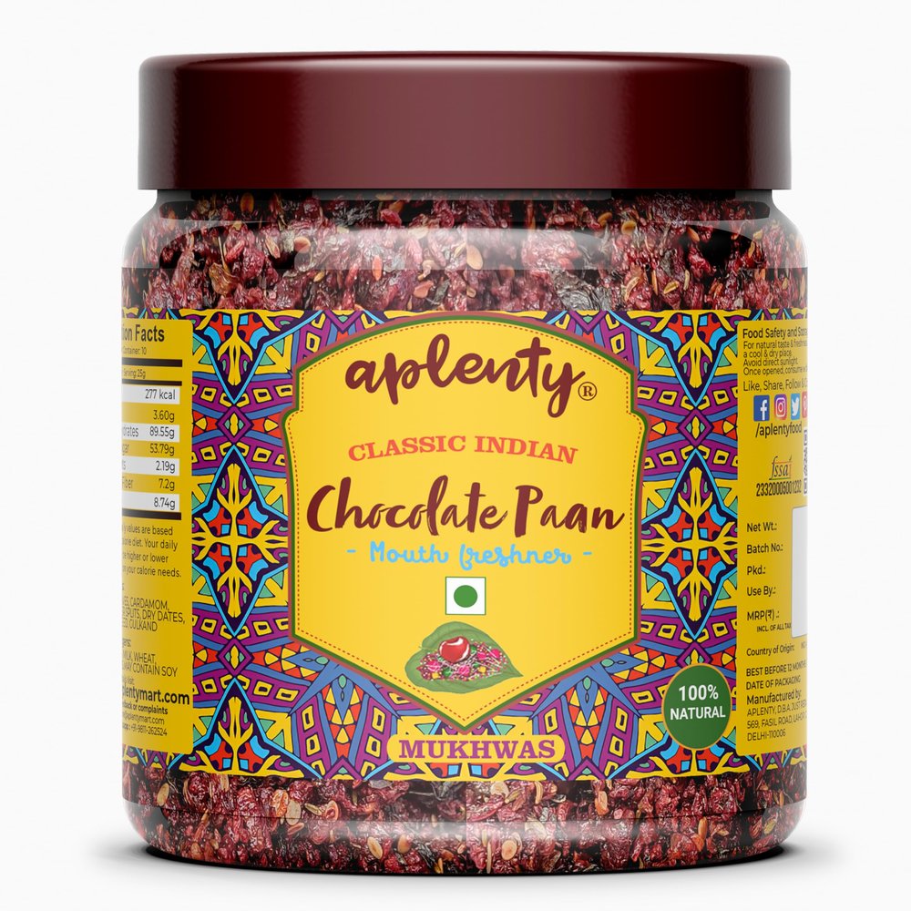 Aplenty Chocolate Coated Maghai Paan Mukhwas | Choco Flavour Pan | Delicious Sweet Mouth Freshener (400G)