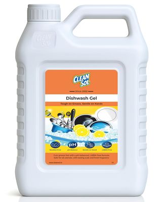 Cleansol Dishwash Washer Detergent Gel Liquid Dishwashing  Powerful Grease & Oil Remover | pH-Balanced, Gentle on Hands & LABSA-Free | Safe for Utensils, Crockery & Glassware  5 Ltr