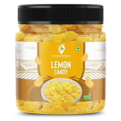 FLAVOUR MOSAIC Lemon Candy | 400g | Khatti methi nimbu goli | Refreshing Mouth Freshener | Sweet & Tangy Lemon Flavor | Ideal for All Ages & Anytime Snacking