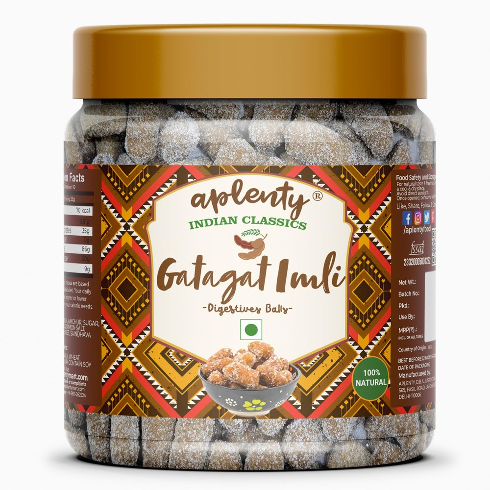 Aplenty Gatagat Imli Candy | Khatti Meethi imli Candy | Cylinderical Shaped Tamarind Candy | Bursting with Spicy-Sweet Delight (900G)