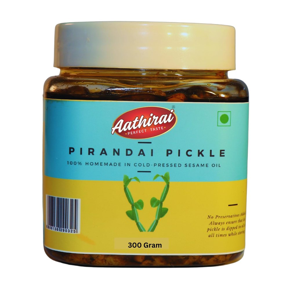 Aathirai Pirandai Pickle | Healthy Veld Grape Pickle | Homemade Using Cold-Pressed/Chekku Sesame Oil (300, Grams)