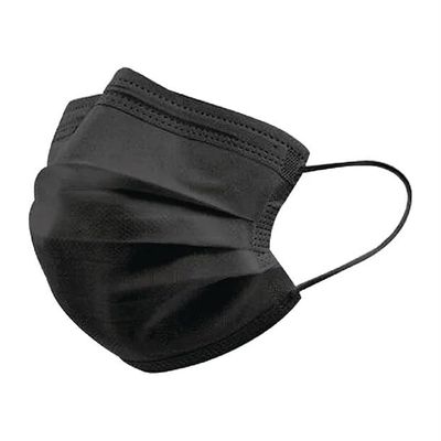 KAPGGRILA Non-Woven Ultrasonically Sealed Face Mask with Nose Pin & Soft Earloop | Certified 3-Layer Disposable Surgical Mask | Breathable, Anti-Pollution Mask for Men, Women, and Kids (100) Black