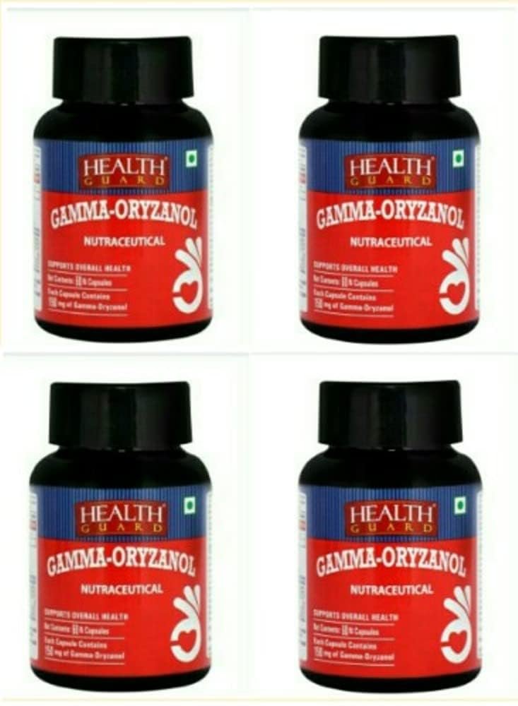 Health Guard Gamma Oryzanol Capsules, Dietary Supplement, Pack of 4