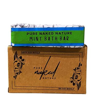 PURE NAKED NATURE - Mint Soap 120g Handmade Bathing Soap Herbal Soap for Removing Dirt & Impurities For Men & Women Keeps Skin Cool & Refreshed Soaps for Bath Soaps for Bath Pack Of 20