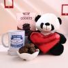 FlowerAura Sweet Love Romantic Gift Hamper of Teddy Panda, Coffee Mug, Cookies In Box For Birthday & Anniversary Gift, Valentine's Day Gift For Boyfriend & Husband, Boyfriend's Day Gift view 3