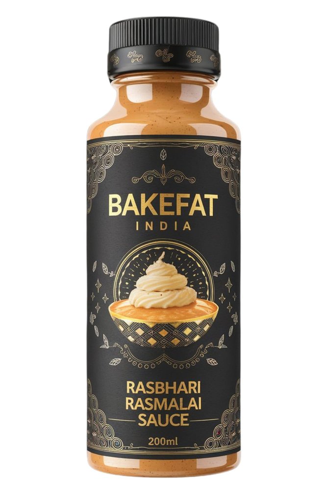 Bakefat India Rasmalai Topping sauce - 200ml | Authentic Indian Dessert Topping | Rich and Creamy Flavor | Perfect for Sweets & Cooking