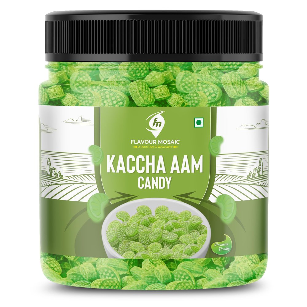 FLAVOUR MOSAIC Kacha Aam Candy 800g| Sweet & Tangy Mango Goli | Fun Candy for Kids, Parties & Gifts | Delicious After-Meal Treat | Mango Candy (Pack of 2, 400gm each)