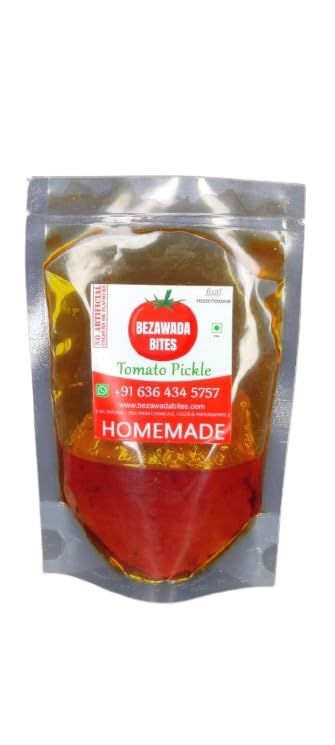 Bezawada Bites Tomato Pickle 500g 100% Natural & Homemade, No Preservatives, Colors or Chemicals Authentic Traditional Flavor