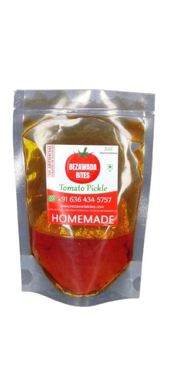 Bezawada Bites Tomato Pickle 500g  100% Natural & Homemade, No Preservatives, Colors or Chemicals  Authentic Traditional Flavor