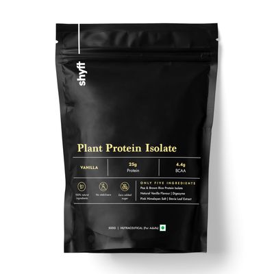 Shyft Plant Protein Isolate | Vanilla - 500g | Pea & Rice Protein | 25g Protein, 4.4g BCAA | Easy to Digest | Complete Amino Acid Profile | Just 5 Natural Ingredients | No Chemicals