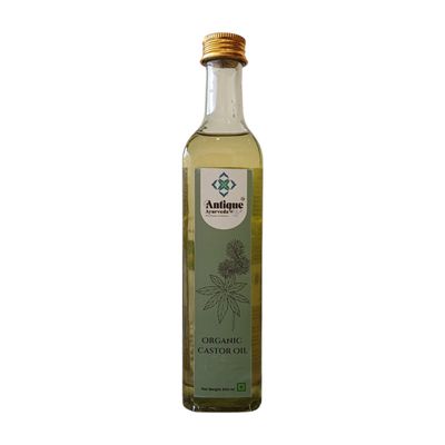 ANTIQUE AYURVEDA Organic Castor Oil, Cold-Pressed and 100% for Hair, Skin, and Therapeutic Uses (500Ml)