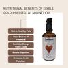 ANTIQUE AYURVEDA Cold-Pressed Organic Almond Oil, Rich in Vitamin E, Perfect for Skin, Hair, and Wellness Applications (100Ml) view 4