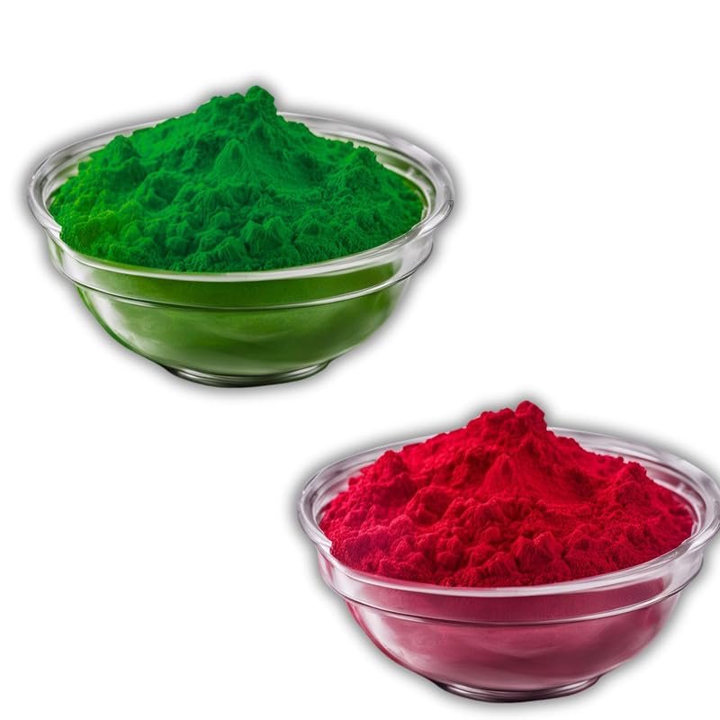 BRIGHT BLOOM Organic and Herbal Gulal DarkGreen-Red 1kg Each Soft & Skin Friendly,100% Natural and Non-Toxic,Eco-Friendly,Abir Gulal Handmade Holi Gift Pack -for Family, Party