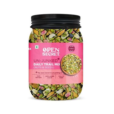 Open Secret Premium Trail Mix | 1Kg | 7 Superfood in 1 Mix | Dry Fruits Mixed pack, Mixed Dry Fruits Contains Pumpkin seeds, Walnut, Cashew, Almond, Pista, Black Raisins & Green Raisins (Pack of 1)