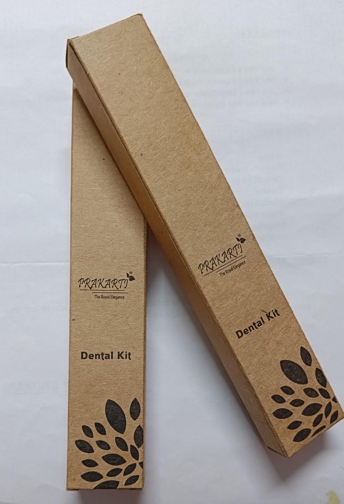 PRAKARTI Dental Kit With Hard Kraft Paper, 50 Pcs, Hotel Amenity with Toothbrush and Toothpaste
