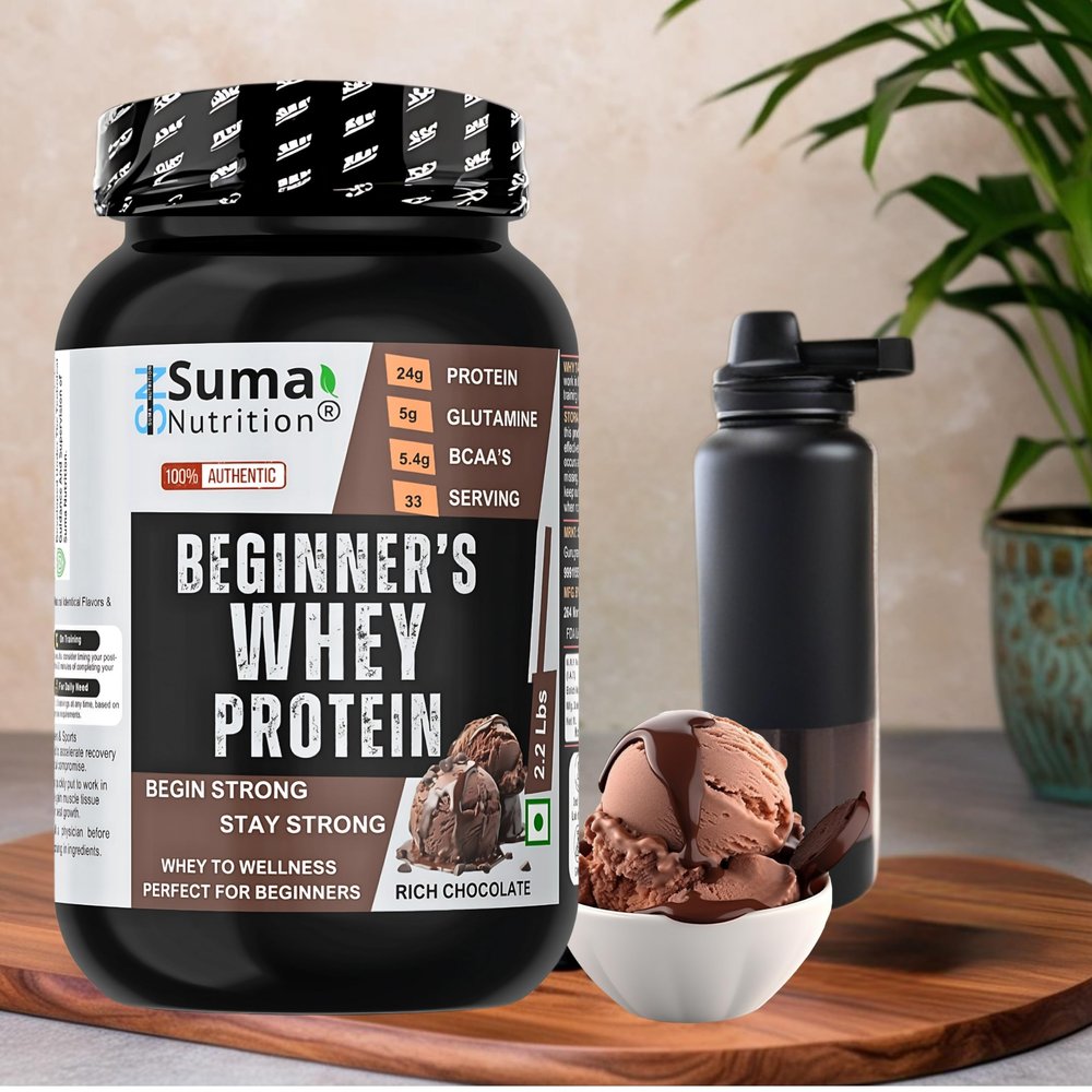 Beginners Whey Protein Powder - 1Kg with Free Shaker | Sugar Free | Support Muscle Growth & Easy to Digest