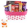 SFU E Com Beautiful Chocolate Gift Hamper With Basket | Valentine Love Teddy Bear With Chocolate Combo | Valentine Chocolate Hamper | 469 view 1
