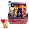 SFU E Com Beautiful Basket With Tasty Almond Chocolate | Valentine Heart Teddy Bear With Chocolate Combo | Valentine Chocolate Hamper | 730 view 1