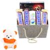 SFU E Com Beautiful Basket With peanut Chocolates | Valentine Love Teddy Bear With Chocolate Combo | Valentine Chocolate Hamper | 1054 view 1