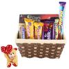 SFU E Com Basket Loaded With Chocolates | Valentine Heart Teddy Bear With Chocolate Combo | Valentine Chocolate Hamper | 459 view 1