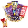 SFU E Com Chocolate Celebration Gift Hamper To Gift Your Loved Ones For All Occasion | Valentine Heart Teddy Bear With Chocolate Combo | Valentine Chocolate Hamper | 054 view 1