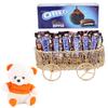 SFU E Com Choco Dipped Biscuit & Peanut Chocolate Hamper Combo | Valentine Love Teddy Bear With Chocolate Combo | Valentine Chocolate Hamper | 921 view 1