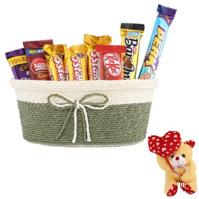 SFU E Com Chocolate Combo | Valentine Heart Teddy Bear With Chocolate Combo | Valentine Chocolate Hamper | 337