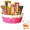 SFU E Com Attractive Chocolate Hamper With Attractive Tie Basket | Valentine Love Teddy Bear With Chocolate Combo | Valentine Chocolate Hamper | 094 view 1