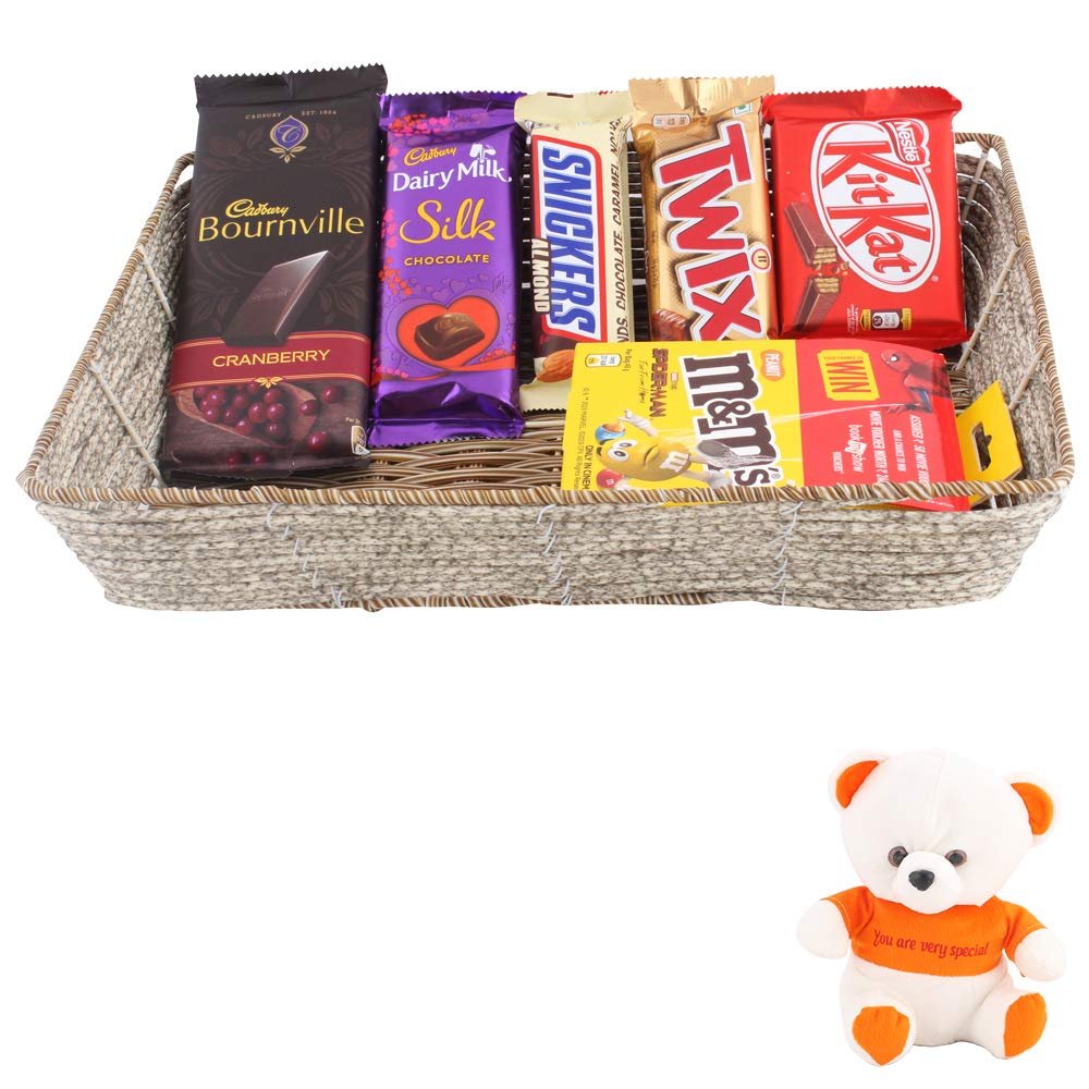 SFU E Com Bournville Cranberry With Creamy Chocolates | Valentine Love Teddy Bear With Chocolate Combo | Valentine Chocolate Hamper | 431