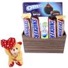 SFU E Com Attractive Basket With Creamy Chocolates | Valentine Heart Teddy Bear With Chocolate Combo | Valentine Chocolate Hamper | 989 view 1