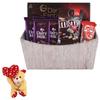 SFU E Com Attractive Basket With Chocolate | Valentine Heart Teddy Bear With Chocolate Combo | Valentine Chocolate Hamper | 896 view 1