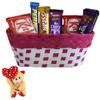 SFU E Com Chocolate Celebration Hamper With Designer Basket | Valentine Heart Teddy Bear With Chocolate Combo | Valentine Chocolate Hamper | 020 view 1