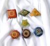 7 Chakra Healing Stones Set, Sacred Geometry Crystal Symbols, Multi-Colored Gemstones view 2