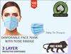 GIRIRAJ MART Blue Disposable Face Masks-Pack of 200 | 3 Layer Non-Woven Fabric with Adjustable Nose Clip for Men Women| Comfortable Breathable Design for Dust Germs Protection Outdoor Indoor Use view 3