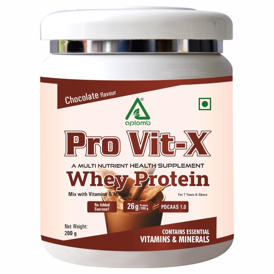 Aplomb Pro Vit-X Whey Protein Powder Helps For Muscle Growth and Recovery Formula Whey Protein (200 G, Chocolate)