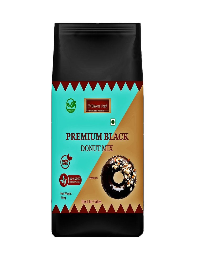 Bakers Craft 350 gm Premium Black Donut Mix | Vegan | Can be Baked or Fried | No Yeast Used |