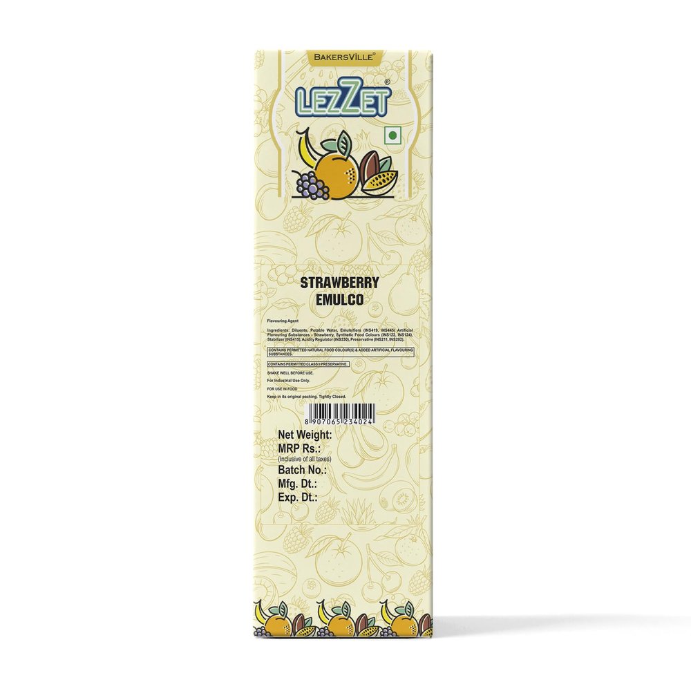 Lezzet Strawberry Flavour Emulco For Cake, Pastries & Desserts, 500 ML