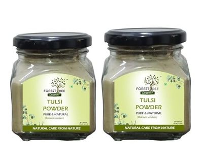 Forestree Tulsi Leaf Powder, Organic Holy Basil Extract, Ayurvedic Health Supplement for Immunity and Wellness (100gm(pack of 2))