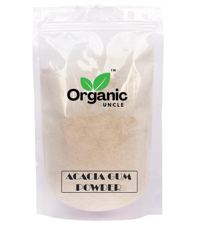 ORGANIC UNCLE Gum Arabic Powder | Pure Original Ingredients Gum Arabic Acacia Powder | Powdered Gum Acacia | Acacia Gum Powder (500 Gram)