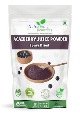 Acai Berry juice Powder (400 gm), 100% water Soluble, Gmo free, Natural juice powder, no added sugar, No added Colour, Spray Dried Juice Powder