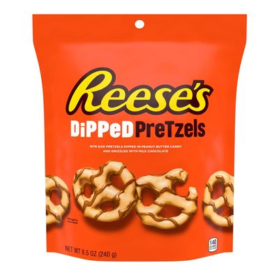 Hershey Reese.s Pretzels Dipped Milk Chocolate And Drizzled With Dark Chocolate Bag (Fun Size) 8.5 oz 240g (Imported)