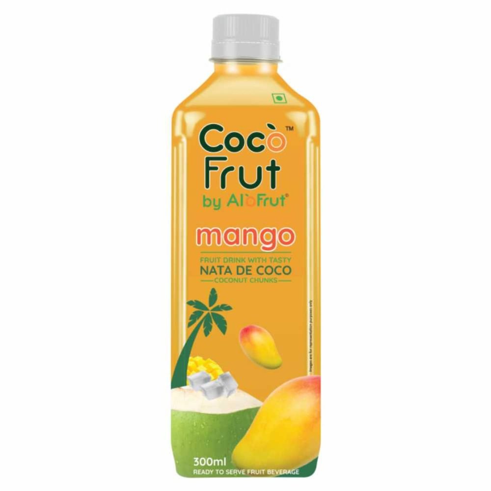 Coco Frut Mango Fruit Drink with Nata De Coco  300ml (Pack of 24) | Refreshing Mango Juice with 15% Coconut Chunks | Natural, Hydrating & Delicious | Sip-and-Chew Delight