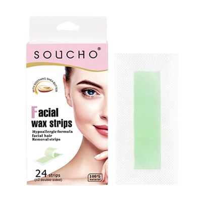 LOOM TREE 24Pcs Double Sided Hair Removal Wax Strips Bikini Eyebrow Cold Wax Paper | Makeup | Eyes | Eyebrow Liner & Definition