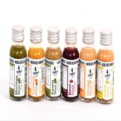 4more Wellness Shots Variety Pack (640ml) | Moringa, Turmeric, Karela, Beet, Ginger & Amla | 6-in-1 Immunity & Detox Cleanse Shots | Health Booster | 100% Natural, No Preservatives (240ml)