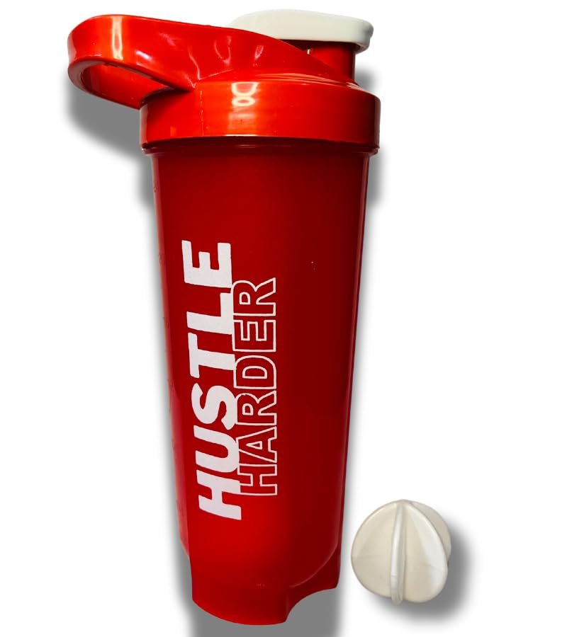 1 MORE REP 750ml Protein Shaker Bottle with Blending Ball | BPA-Free, Leak-Proof Gym Shaker for Men & Women | Ideal for Protein Shakes & Fitness Workouts (RED)