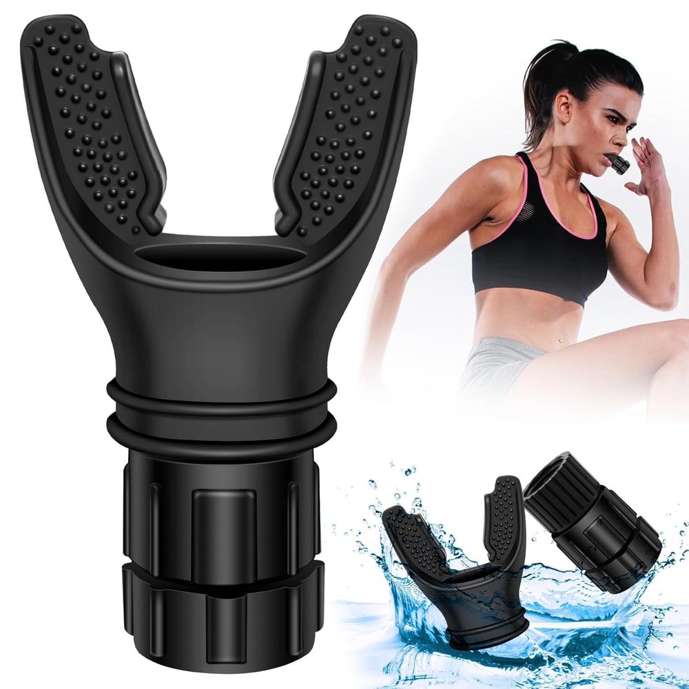 VARENYYA Breathing Trainer, Exercise Trainer with Resistance Adjustable, Easy to Clean and Use, Improve Strength and Endurance, Lung Capacity Exercise Device, Respiratory Muscle Trainer, Sports Breathing Fitness Equipment for Men and Women