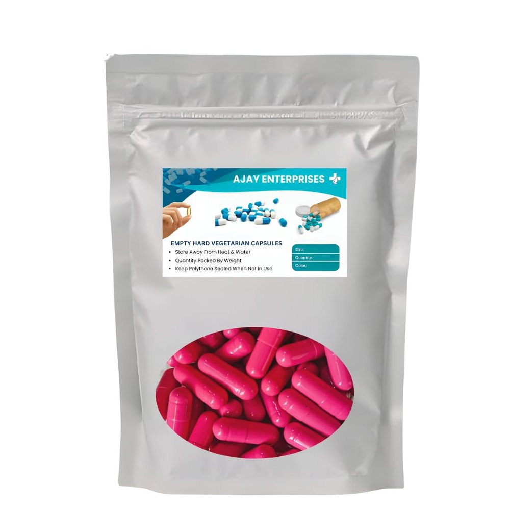 AJAY ENTERPRISES Empty Vegetarian Capsules, SIZE 0 (500 MG) (Pack of 2000) (PINK, SIZE 0 (500 MG))