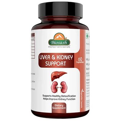 Biosash Liver & Kidney Capsules  60 Capsules | Ayurvedic Detox Supplement for Kidney Cleanse, Stone Wellness & Liver Health | Herbal Formula for Fatty Liver Care, Sea Buckthorn Berry & Daily Detox