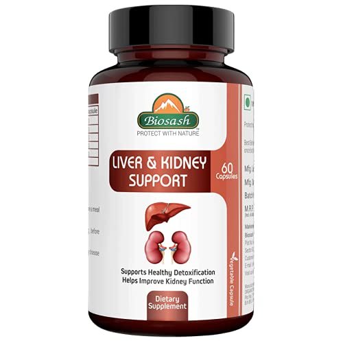 Biosash Liver & Kidney Capsules 60 Capsules | Ayurvedic Detox Supplement for Kidney Cleanse, Stone Wellness & Liver Health | Herbal Formula for Fatty Liver Care, Sea Buckthorn Berry & Daily Detox