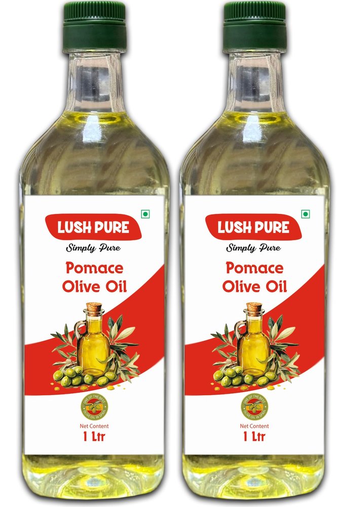 Lush Pure Olive Pomace Oil, Ideal for All Indian Cooking, (Imported from Italy) - 1 Ltr pack of 2